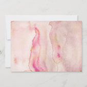 Pink Floral 1st Birthday Foto Kaart (Achterkant)