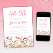 Pink Floral 30e verjaardag Kaart