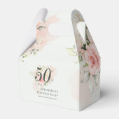 Pink Floral 50th Birthday Any Age Greenery Party Bedankdoosjes (Voorkant Zijde)