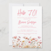 Pink Floral 70e verjaardag Kaart (Voorkant)