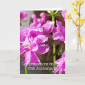 Pink Floral - 70th Wedding Jubileum op maat Kaart (Gele Bloem)