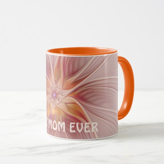 Pink Floral Abstract Fractal Art Flower Best Mam Mok (Voorkant rechts)