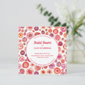 Pink Floral Abstract Pattern Vrijgezellenfeest Kaart (Staand voorkant)