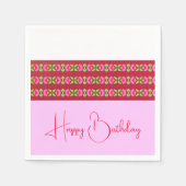 Pink Floral Accented Elegant Servet (Voorkant)