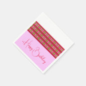 Pink Floral Accented Elegant Servet (Hoek)