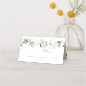 Pink Floral Airy Greenery Marble Table Number Plaatskaartje (Achterkant)