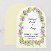 Pink Floral Arch Wedding Invitation  Kaart (Voorkant / Achterkant)
