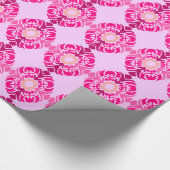 Pink Floral Art Wrapping Paper Cadeaupapier (Hoek)
