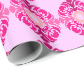 Pink Floral Art Wrapping Paper Cadeaupapier (Rol Hoek)