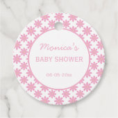 Pink Floral Baby Shower Bedankjes Labels (Voorkant)