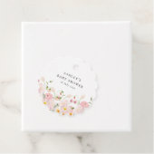 Pink Floral Baby Shower Bedankjes Labels (In situ)