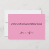 Pink Floral Baby Shower  Bedankkaart (Achterkant)