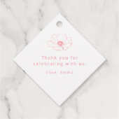 Pink Floral Baby Shower | Elegant Wildflower Bedankjes Labels (Achterkant)