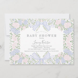 Pink Floral Baby Shower Invitation,  Kaart