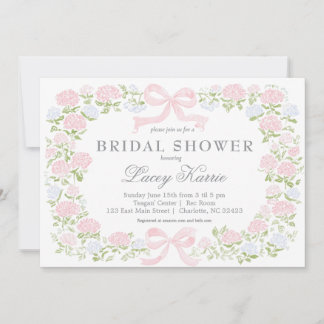 Pink Floral Baby Shower Invitation,  Kaart