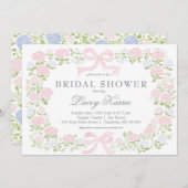 Pink Floral Baby Shower Invitation,  Kaart (Voorkant / Achterkant)