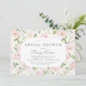 Pink Floral Baby Shower Invitation,  Kaart (Staand voorkant)