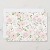 Pink Floral Baby Shower Invitation,  Kaart (Achterkant)