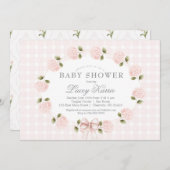 Pink Floral Baby Shower Invitation,  Kaart (Voorkant / Achterkant)