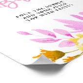 Pink Floral Baby Shower Mom-osa Bar Poster (Hoek)