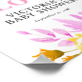 Pink Floral Baby Shower Welcome Poster (Hoek)