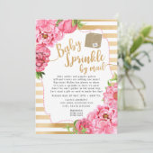 Pink Floral Baby Sprinkle per mail baby shower Kaart (Staand voorkant)