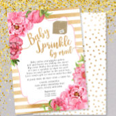 Pink Floral Baby Sprinkle per mail baby shower Kaart
