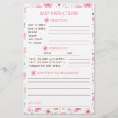 Pink Floral Baby voorspellingen en advies Briefpapier (Voorkant)