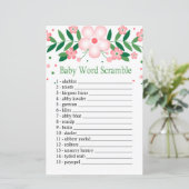 Pink Floral Baby word scramble game (Staand voorkant)