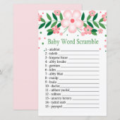 Pink Floral Baby word scramble game (Voorkant / Achterkant)