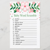 Pink Floral Baby word scramble game (Voorkant)