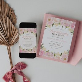 Pink Floral Bachelorette Weekend Itinerary Kaart