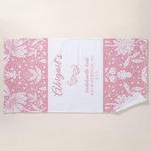 Pink Floral Bachelorette William Morris Pattern Strandlaken (Voorkant)