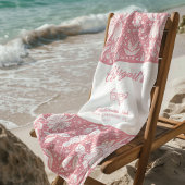 Pink Floral Bachelorette William Morris Pattern Strandlaken