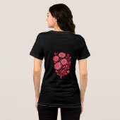 Pink Floral Back Print T-Shirt (Achterkant volledig)