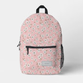 Pink Floral Backpack for Women, Personalized Bedrukte Rugzak (Voorkant)