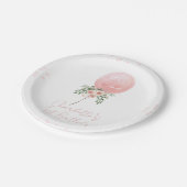 Pink Floral ballon First Birthday Bord (Gekanteld)