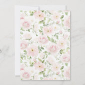 Pink floral Baptism Invitation, Girl Baptism,  Kaart (Achterkant)