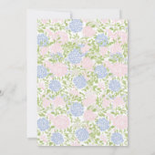 Pink floral Baptism Invitation, Girl Baptism,  Kaart (Achterkant)