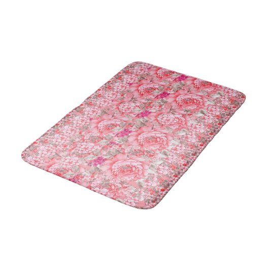 Pink Floral Bath Mat (Gekanteld)