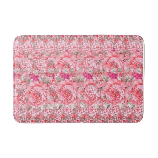 Pink Floral Bath Mat (Voorkant)