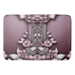Pink Floral Bath Mat