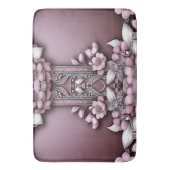 Pink Floral Bath Mat (Voorkant Verticaal)