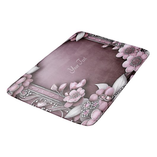 Pink Floral Bath Mat (Gekanteld)