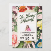Pink Floral begrafenis Kaart (Voorkant)