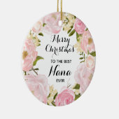 Pink Floral Best Grandma Ever Persoonlijk Keramisch Ornament (Rechts)
