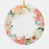 Pink Floral Best Nana Ever Personalized Keramisch Ornament (Achterkant)