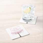 Pink Floral Bird Baby Shower  Kartonnen Onderzetters (Insitu)