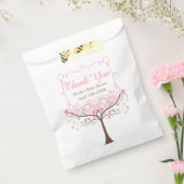 Pink Floral Bird Baby Shower Thank You Bedankzakje (Gezegeld)