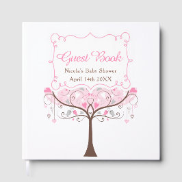 Pink Floral Bird Baby Shower Thank You Gastenboek